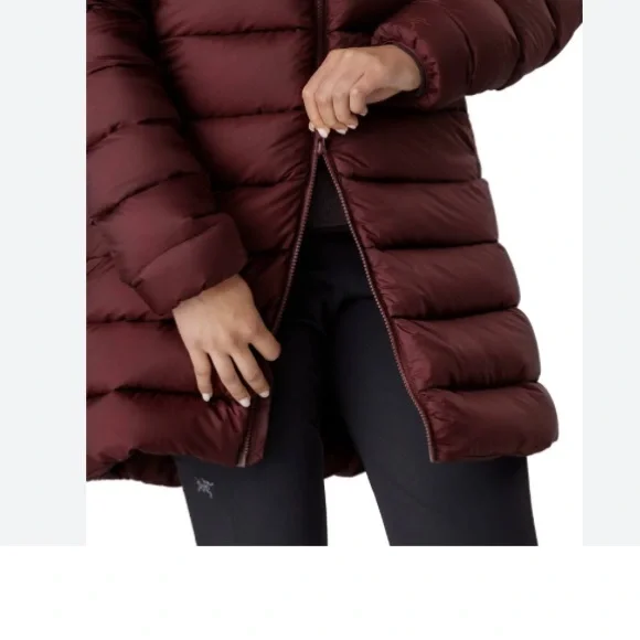 Arc’teryx Women’s Seyla Mid Insulated Coat | S | 750 grey goose down |chocolate - Picture 13 of 16